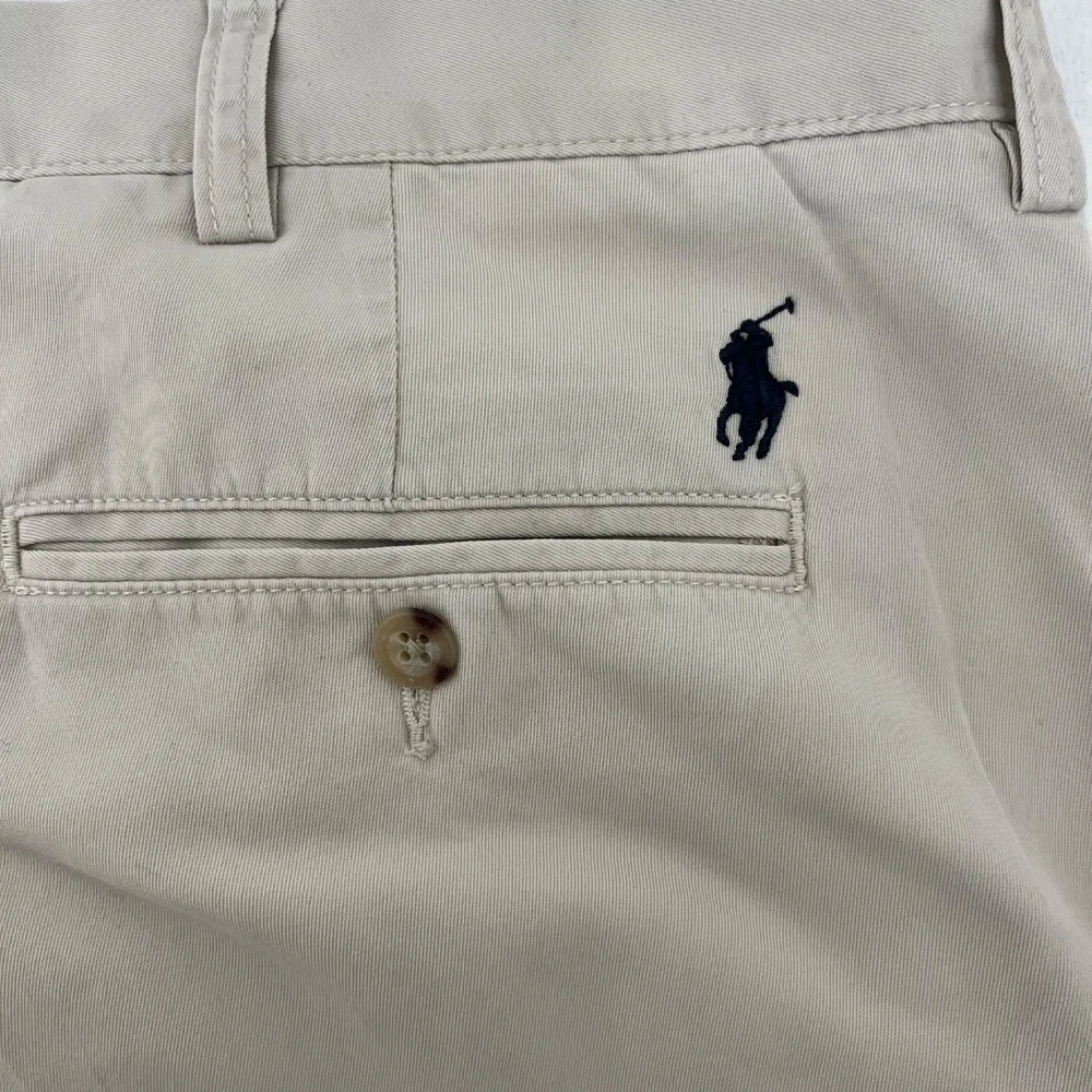 Polo Ralph Lauren Mens 38/32 Suffield Chino Pants Beige Flat Front Slash Pockets